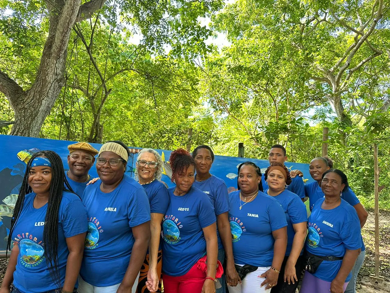 Grupo de la comunidad en actividad colectiva